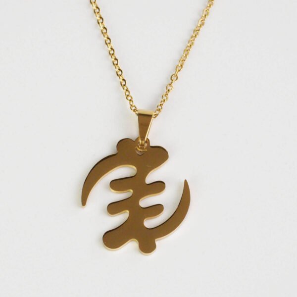 Gye Nyame Pendant Necklace - Gold-Plated African Djembe-Inspired Jewellery Golden