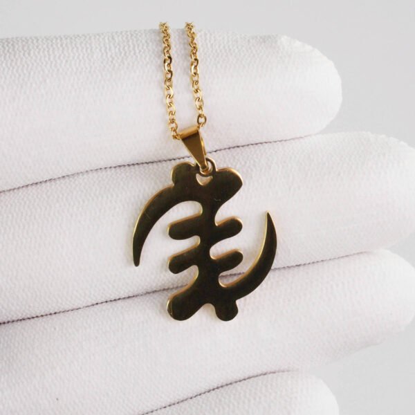 Gye Nyame Pendant Necklace - Gold-Plated African Djembe-Inspired Jewellery Golden
