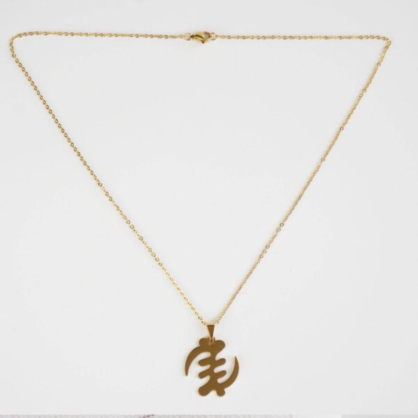 Gye Nyame Pendant Necklace - Gold-Plated African Djembe-Inspired Jewellery Golden