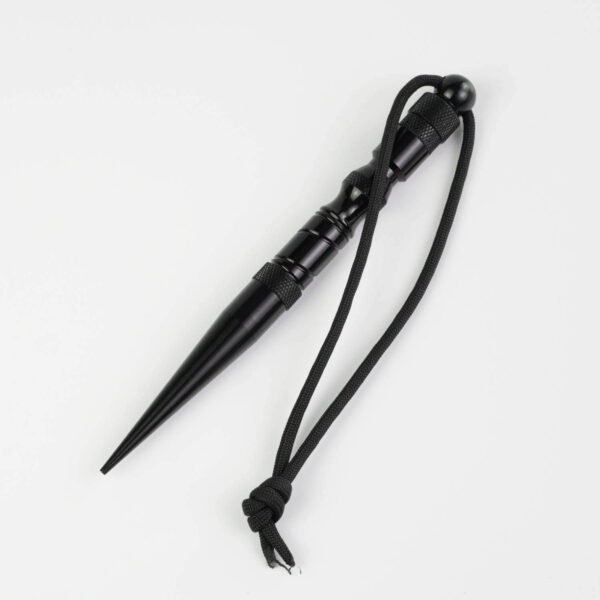 Stainless steel marlin spike tool designed for untying djembe knots and splicing rope.