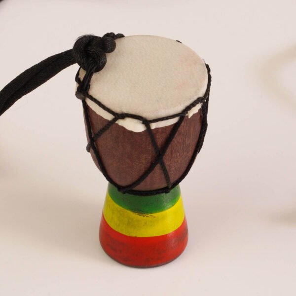 Handcrafted Mini Djembe Ornament - African Drum Necklace/Car Hanger