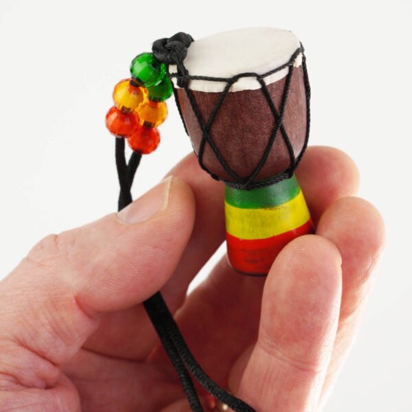 Handcrafted Mini Djembe Ornament - African Drum Necklace/Car Hanger