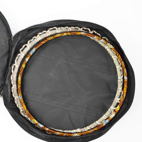 Large circular Oxford cloth bag designed for storing djembe rings and repair materials, keeping them clean and organized.