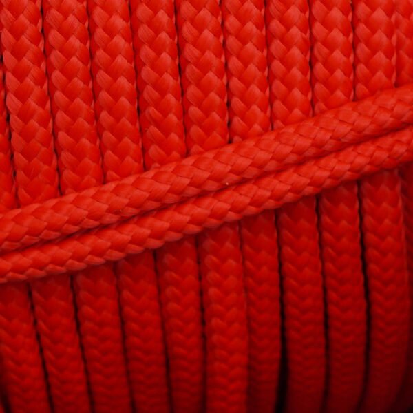 5mm Djembe Rope in Red Hot, showcasing its vibrant red color and thickness