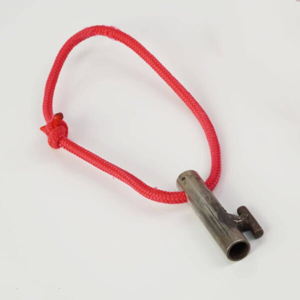 Close-up of a T-Bar Rope Pulling Cleat for a djembe pulling table, handcrafted from durable metal.
